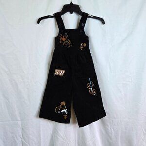 Star‎ Wars Rebel Icons Black Embroidered Toddler Girls Corduroy Overalls 4T New